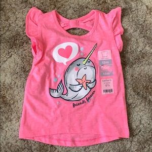 Carters pink narwhal shirt
